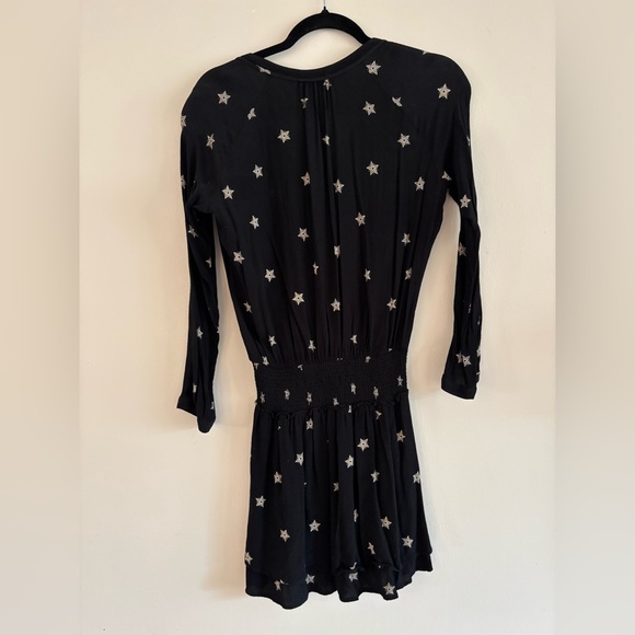 Rails Jasmine Black Mini Star Dress, Size M, flowy, long sleeve - Picture 4 of 7